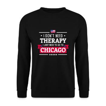 CHICAGO ILLINOIS THERAPY USA VOYAGE CADEAU - Sweat-shirt Unisexe - noir - Devant - Alina (178cm) & Michal (187cm)