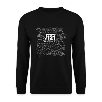 WURZEL 121 = 11 JAHRE MATHE GEBURTSTAG GESCHENK - Unisex Pullover - Schwarz - Vorne - Alina (178cm) & Michal (187cm)