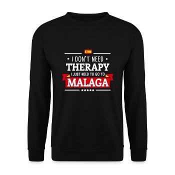 MALAGA THERAPY SPAIN HOLIDAY SPELLING GIFT - Unisex Sweatshirt - black - Front - Alina (178cm) & Michal (187cm)