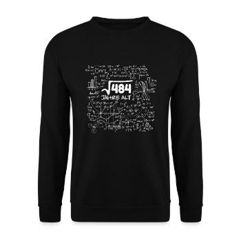 WURZEL 484 = 22 JAHRE MATHE GEBURTSTAG GESCHENK - Unisex Pullover - Schwarz - Vorne - Alina (178cm) & Michal (187cm)