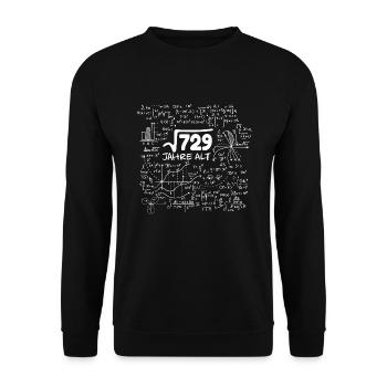 ROOT 729 = 27 YEARS MATH BIRTHDAY GIFT - Unisex Sweatshirt - black - Front - Alina (178cm) & Michal (187cm)