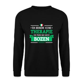 BOZEN THERAPIE BOLZANO ITALIEN URLAUB GESCHENK - Unisex Pullover - Schwarz - Vorne - Alina (178cm) & Michal (187cm)