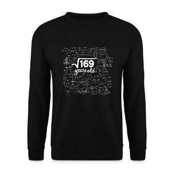 SQUARE ROOT 169 = CADEAU D'ANNIVERSAIRE MATH DE 13 ANS - Sweat-shirt Unisexe - noir - Devant - Alina (178cm) & Michal (187cm)