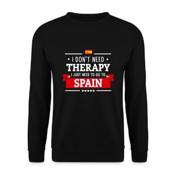 SPAIN THERAPY ESPAÑA MADRID HOLIDAY GIFT - Unisex Sweatshirt - black - Front - Alina (178cm) & Michal (187cm)