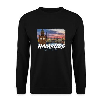 Hamburg - Unisex Pullover - Schwarz - Vorne - Alina (178cm) & Michal (187cm)