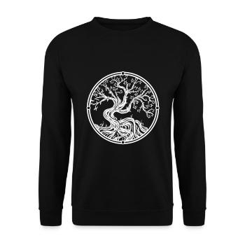 Baum des Lebens - Unisex Pullover - Schwarz - Vorne - Alina (178cm) & Michal (187cm)
