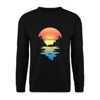 Clifton Suspension Bridge - Bristol Brücke Avon - Unisex Pullover - Schwarz - Vorne - Alina (178cm) & Michal (187cm)