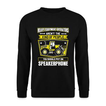 Pelleteur pelleteur routier Heavy Equipment Operator - Sweat-shirt Unisexe - noir - Devant - Alina (178cm) & Michal (187cm)