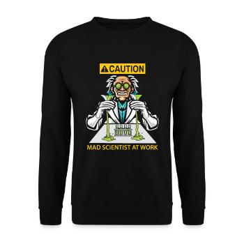 Mad scientist at work - Unisex Sweatshirt - black - Front - Alina (178cm) & Michal (187cm)