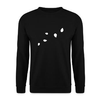 Feuilles minimalistes soufflant dans le vent Blanc - Sweat-shirt Unisexe - noir - Devant - Alina (178cm) & Michal (187cm)