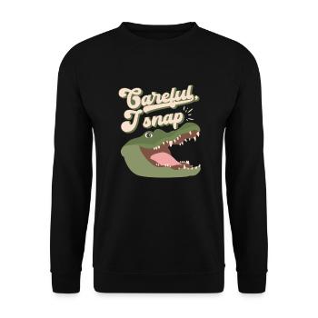 Alligator - Carful I Snap - Unisex Pullover - Schwarz - Vorne - Alina (178cm) & Michal (187cm)