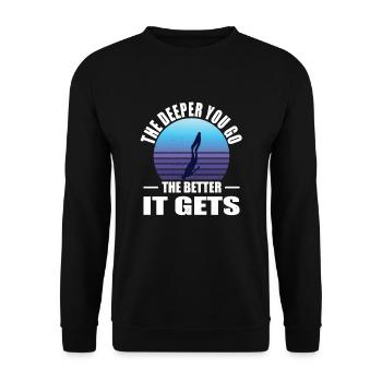 Freediving Apnoe Freier Tauchgang Tauchen - Unisex Pullover - Schwarz - Vorne - Alina (178cm) & Michal (187cm)