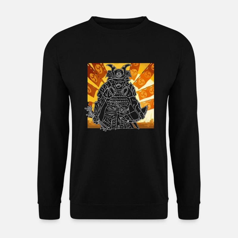 Japanischer Gott Hachiman - handgezeichnet - Unisex Pullover - Schwarz