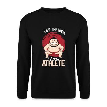 Sumo Ringer - Körper eines Athleten - Unisex Pullover - Schwarz - Vorne - Alina (178cm) & Michal (187cm)