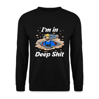 Sewer Workers - I'm in Deep Shit - Unisex Sweatshirt - black - Front - Alina (178cm) & Michal (187cm)