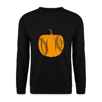 Halloween Baseball Pumpkin - Unisex Sweatshirt - black - Front - Alina (178cm) & Michal (187cm)