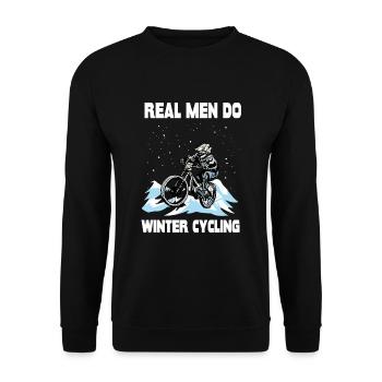 De vrais hommes en hiver vélo VTT - Sweat-shirt Unisexe - noir - Devant - Alina (178cm) & Michal (187cm)