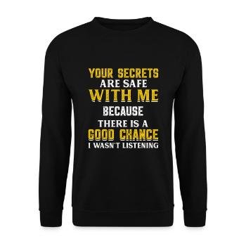 Lustiger Spruch Humor Sarkasmus - Unisex Pullover - Schwarz - Vorne - Alina (178cm) & Michal (187cm)