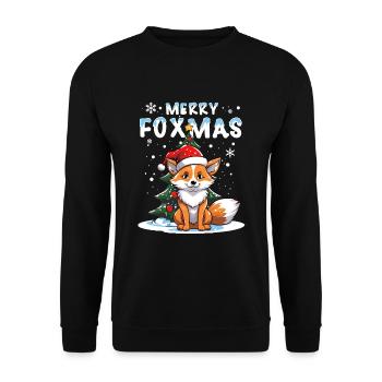 Cute fox celebrating Christmas in the snow - Unisex Sweatshirt - black - Front - Alina (178cm) & Michal (187cm)