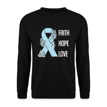 Cancer Awareness Faith Hope Love - Unisex Sweatshirt - black - Front - Alina (178cm) & Michal (187cm)