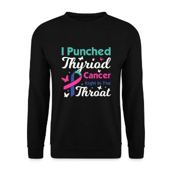 Sensibilisation au cancer de la thyroïde - Sweat-shirt Unisexe - noir - Devant - Alina (178cm) & Michal (187cm)