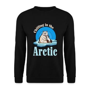 Chilling In The Arctic - Ours polaires s’étreignant - Sweat-shirt Unisexe - noir - Devant - Alina (178cm) & Michal (187cm)