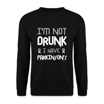 Not drunk, just Parkinson's: Awareness - Unisex Sweatshirt - black - Front - Alina (178cm) & Michal (187cm)