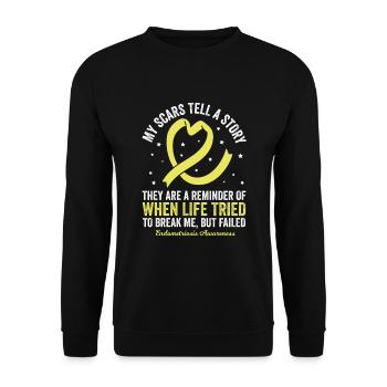 Endometriosis Scars: The Story of a Battle - Unisex Sweatshirt - black - Front - Alina (178cm) & Michal (187cm)