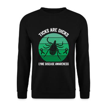 Lyme Disease Humor: Ticks Are Goofy - Unisex Sweatshirt - black - Front - Alina (178cm) & Michal (187cm)