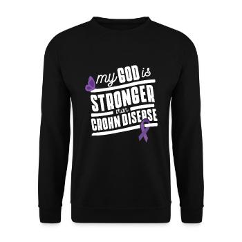 Glaube stärker als Morbus Crohn - Unisex Pullover - Schwarz - Vorne - Alina (178cm) & Michal (187cm)