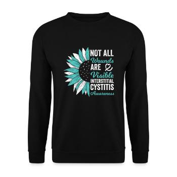 Interstitial Cystitis: Invisible Wounds - Unisex Sweatshirt - black - Front - Alina (178cm) & Michal (187cm)
