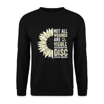 Intervertebral disc degeneration Discosis - Unisex Sweatshirt - black - Front - Alina (178cm) & Michal (187cm)