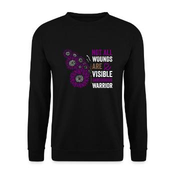 Sarkoidose-Krieger: Unsichtbarer Mut - Unisex Pullover - Schwarz - Vorne - Alina (178cm) & Michal (187cm)