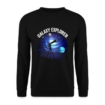 Galaxy Explorer: Astrophotography Passion - Unisex Sweatshirt - black - Front - Alina (178cm) & Michal (187cm)