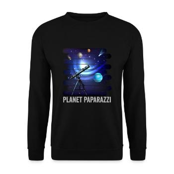 Planète Paparazzi : capturer les merveilles cosmiques - Sweat-shirt Unisexe - noir - Devant - Alina (178cm) & Michal (187cm)