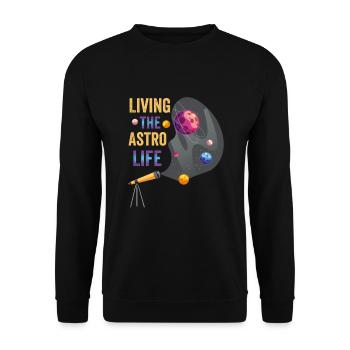 Das Astro-Leben Leben - Unisex Pullover - Schwarz - Vorne - Alina (178cm) & Michal (187cm)