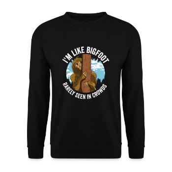 Bigfoot in Crowds: Rarely Seen - Unisex Sweatshirt - black - Front - Alina (178cm) & Michal (187cm)