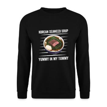 Seaweed Soup Love: Yummy Belly - Unisex Sweatshirt - black - Front - Alina (178cm) & Michal (187cm)