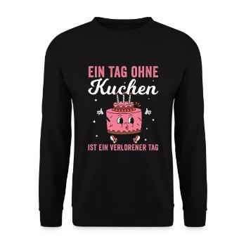 Amateur de gâteaux : Journée sans gâteau Jour perdu - Sweat-shirt Unisexe - noir - Devant - Alina (178cm) & Michal (187cm)