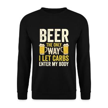 Carbohydrates & Beer: A Love Story - Unisex Sweatshirt - black - Front - Alina (178cm) & Michal (187cm)