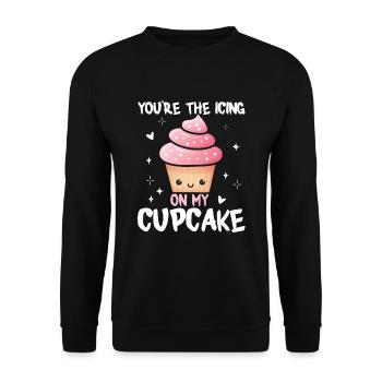 Cupcake Connection : Doux et élégant - Sweat-shirt Unisexe - noir - Devant - Alina (178cm) & Michal (187cm)