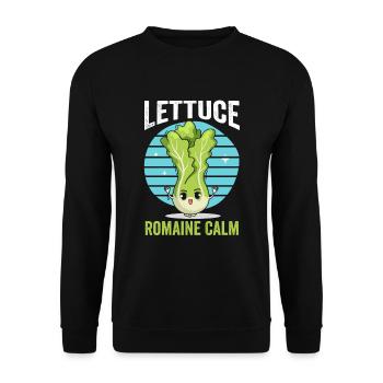 Veganer Lass uns ruhig bleiben Vegetarisch Gemüse - Unisex Pullover - Schwarz - Vorne - Alina (178cm) & Michal (187cm)