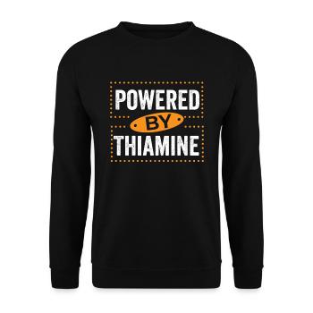 Powered by Thiamine for the energy conscious - Unisex Sweatshirt - black - Front - Alina (178cm) & Michal (187cm)