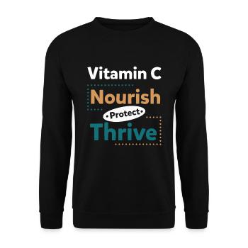 Vitamin C Nourish Protect Thrive - Unisex Pullover - Schwarz - Vorne - Alina (178cm) & Michal (187cm)
