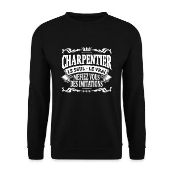 charpentier le seul le vrai - Sweat-shirt Unisexe - noir - Devant - Alina (178cm) & Michal (187cm)