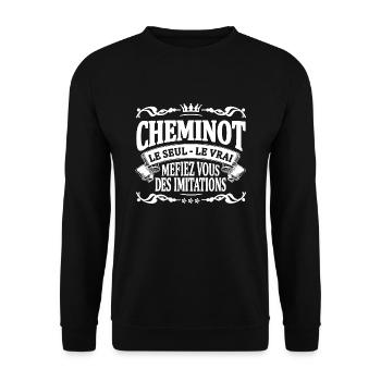 cheminot le seul le vrai - Sweat-shirt Unisexe - noir - Devant - Alina (178cm) & Michal (187cm)