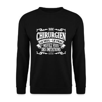 chirurgien le seul le vrai - Sweat-shirt Unisexe - noir - Devant - Alina (178cm) & Michal (187cm)