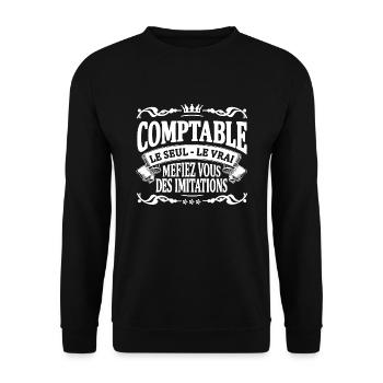 comptable le seul le vrai - Sweat-shirt Unisexe - noir - Devant - Alina (178cm) & Michal (187cm)