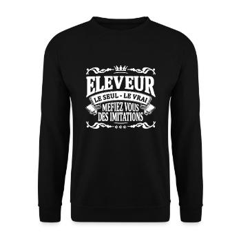 eleveur le seul le vrai - Sweat-shirt Unisexe - noir - Devant - Alina (178cm) & Michal (187cm)