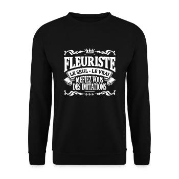 fleuriste le seul le vrai - Sweat-shirt Unisexe - noir - Devant - Alina (178cm) & Michal (187cm)